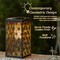 Set of 2 11"H Black Metal Cutout Pattern Solar Powered Hanging Lantern with LED Light